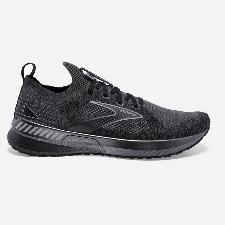 Brooks Levitate Stealthfit Gts 5 Mens Road Running Shoes - Black/Ebony/Grey/Charcoal - Philippines (